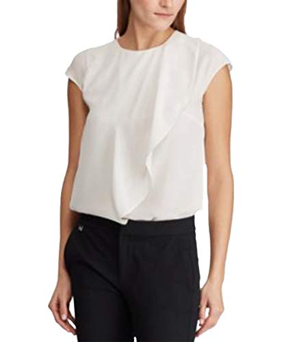 Lauren Ralph Lauren Petite Ruffle-Front Cap-Sleeve Top