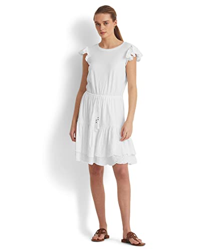 Lauren Ralph Lauren Eyelet Jersey Dress White 4