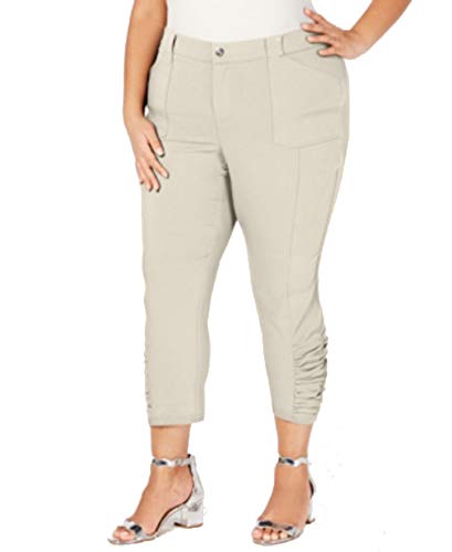 INC Plus & Petite Plus Ruched-Hem Cropped Pants