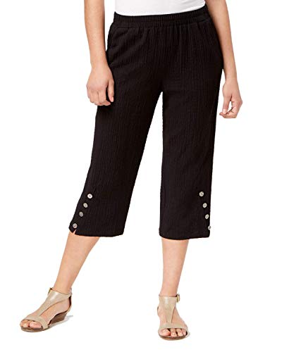 Petite Button-Hem Capri Pants