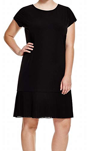 Plus Size Cap-Sleeve Pleated-Flounce Dress