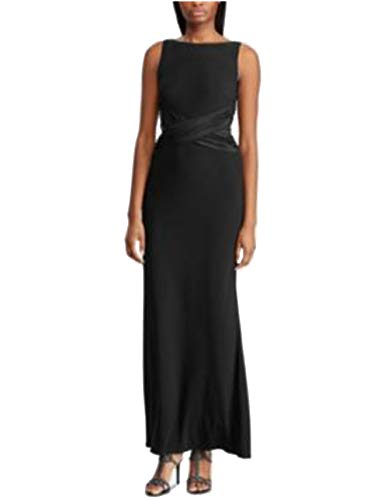 Ralph Lauren Satin-Trim Jersey Gown