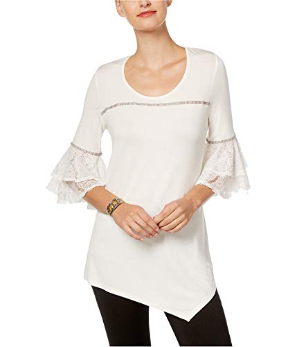 Lace-Cuff Asymmetrical-Hem Top