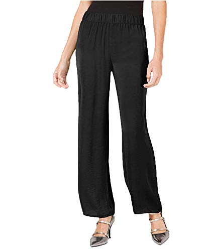 Smocked-Waist Washed-Satin Pants