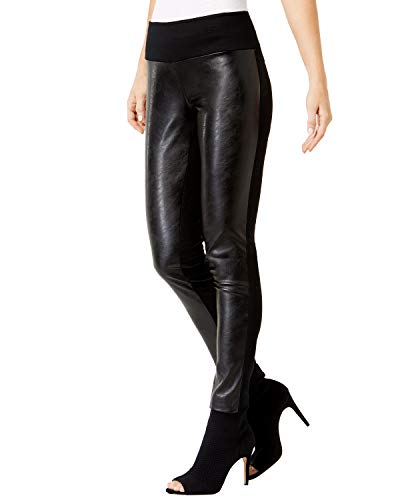 INC Faux-Leather-Front Skinny Pants