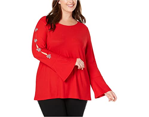 INC Plus Size Embellished Sleeve Top