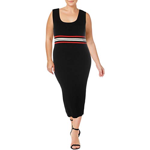 LAUREN RALPH LAUREN Womens Nadriana Bodycon Ribbed Sweaterdress Black XL
