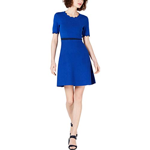 Scalloped-Trim Sweater Dress