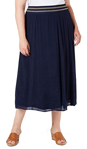 JM Collection Plus Size Cross-Hatch Skirt