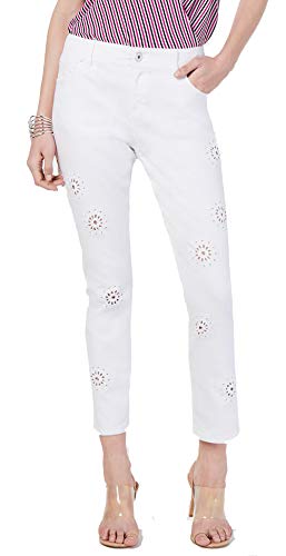 INC Eyelet Cropped Boyfriend Jeans