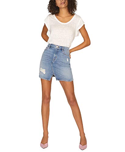Leo Five-Pocket Denim Mini Skirt