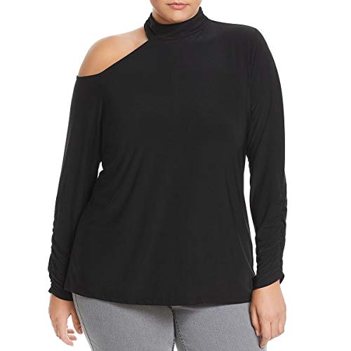 Plus Size Cold-Shoulder Mock Turtleneck
