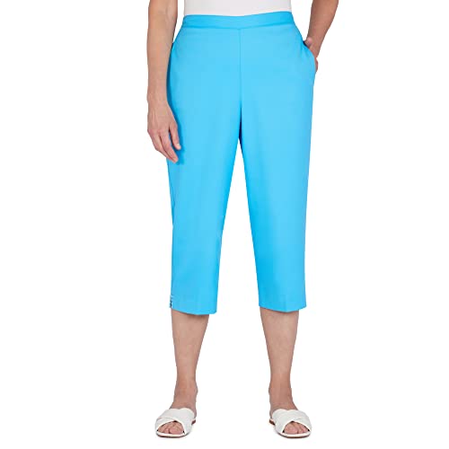 Alfred Dunner Women's Petite Embellished Cuff Twill Capri