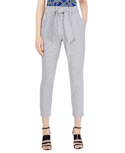 Calvin Klein Womens Printed Tie-Waist Pants (16, Navy/White)