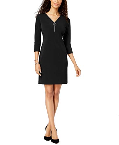 Zip-Neck A-Line Dress