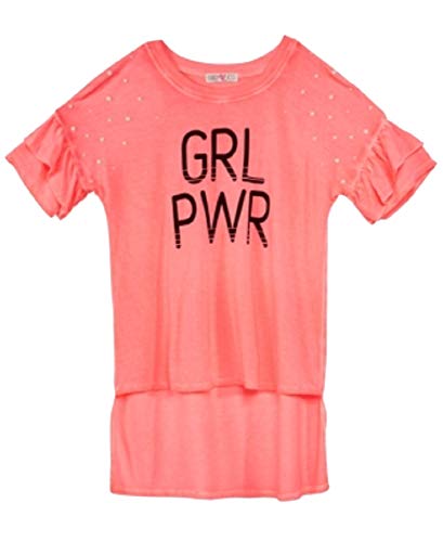 Big Girls Pearl-Trim High-Low Hem T-Shirt