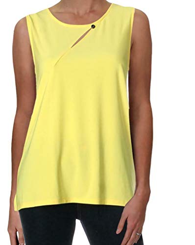 DKNY Womens Sleeveless Keyhole Top