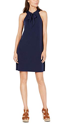 Michael Kors Tie-Neck Shift Dress (True Navy, S)