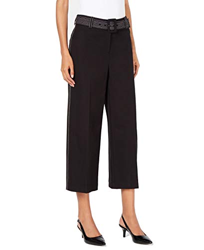Belted Wide-Leg Cropped Pants