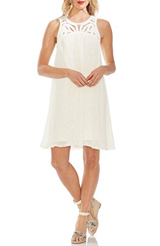 Embroidered Crochet-Yoke Dress