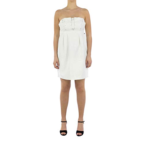A|X ARMANI EXCHANGE Women's Jacquard Crepe Strapless Dress, Butter Silver, 8