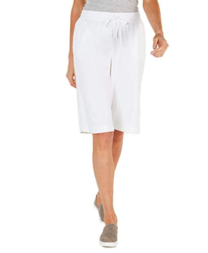 Karen Scott Womens Pull-On Knit Skimmers (Bright White, Large)