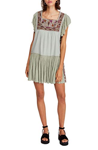 Free People Women's Embroidered-Trim Shift Dress