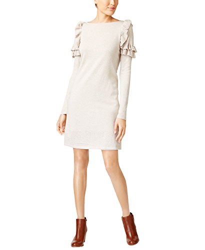 Ruffle-Shoulder Sweater Dress