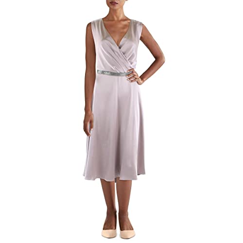 Lauren Ralph Lauren Belted Charmeuse Cocktail Dress