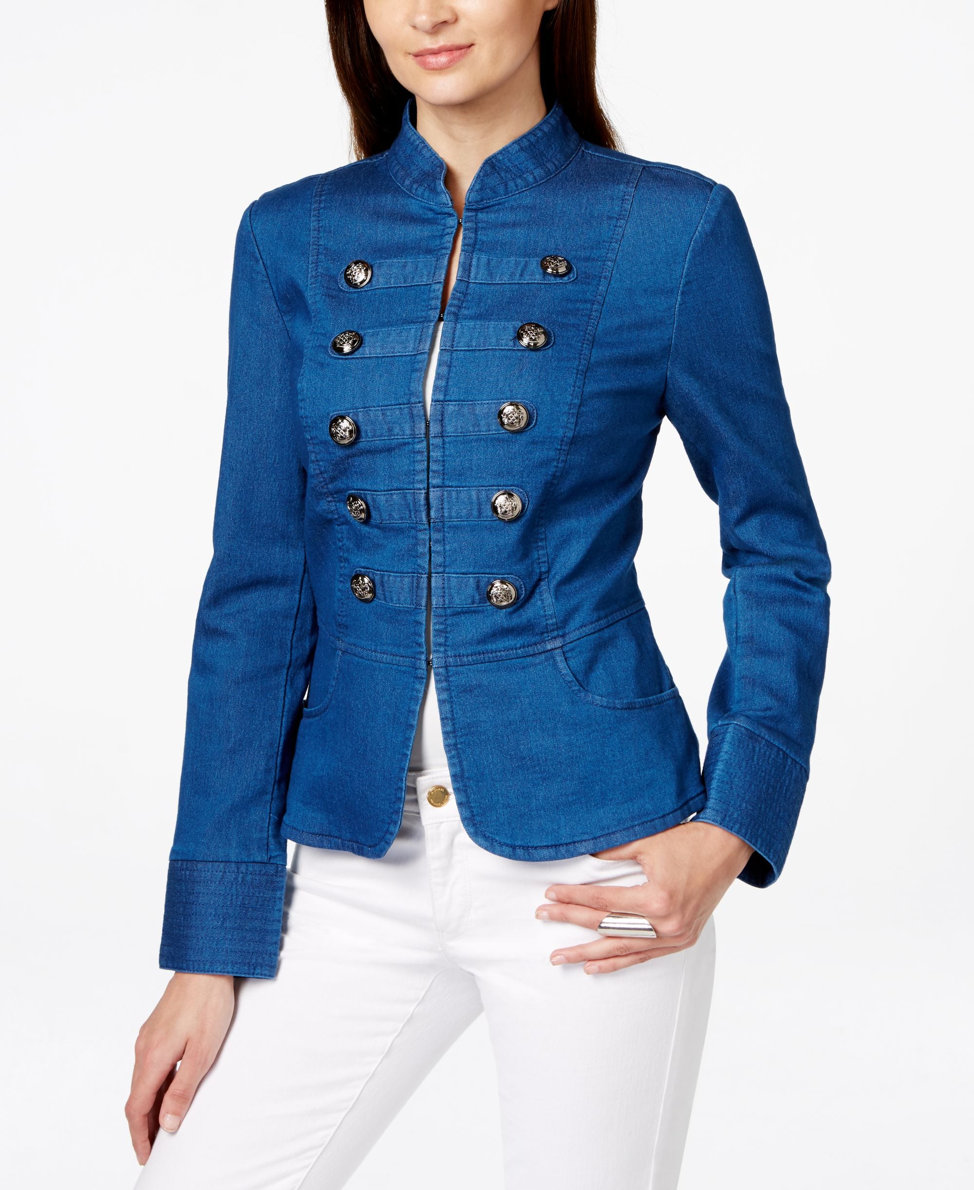 Inc International Concepts Denim Military Jacket