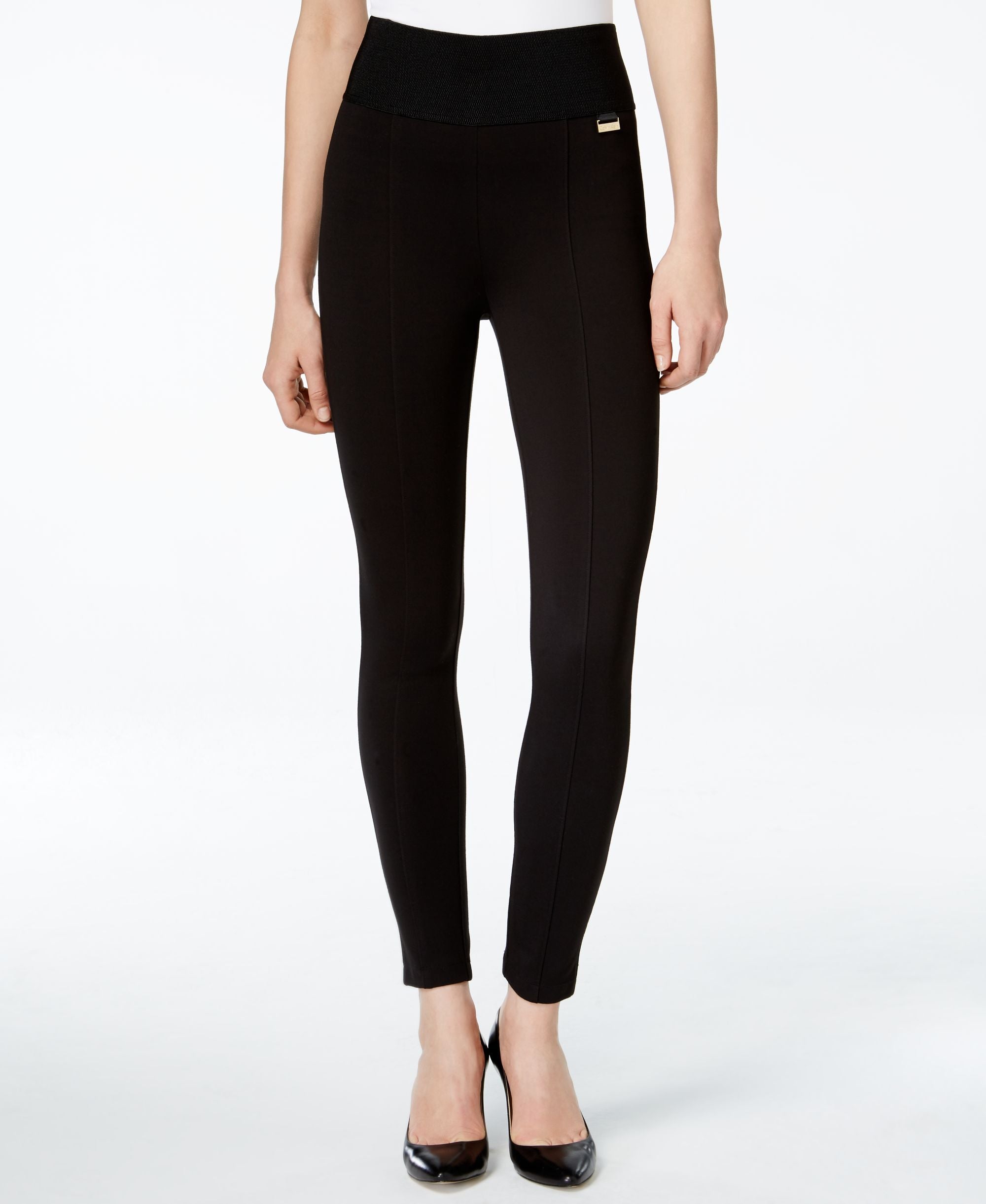 Pull-On Wide Waistband Knit Pants