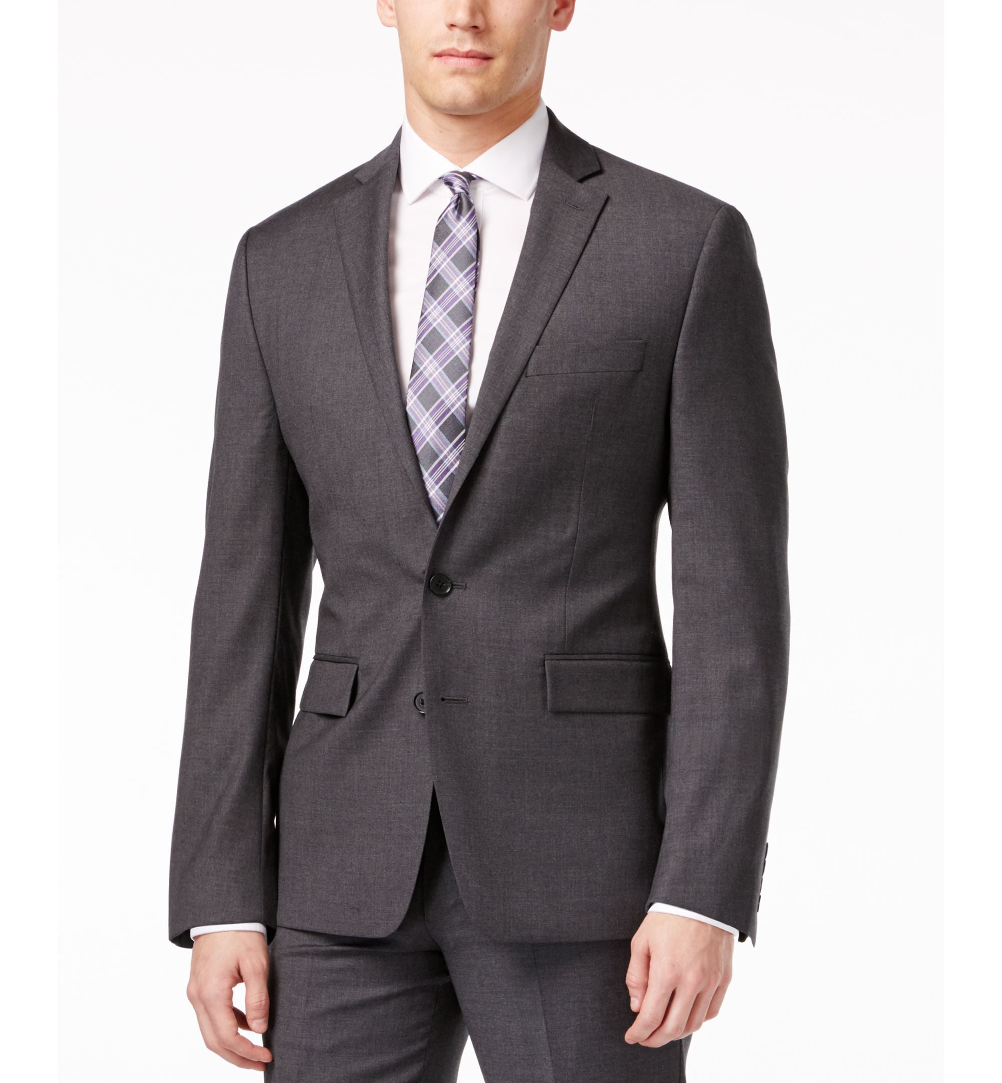 Ryan Seacrest Distinction Grey Solid Modern Fit Jacket Grey 38L