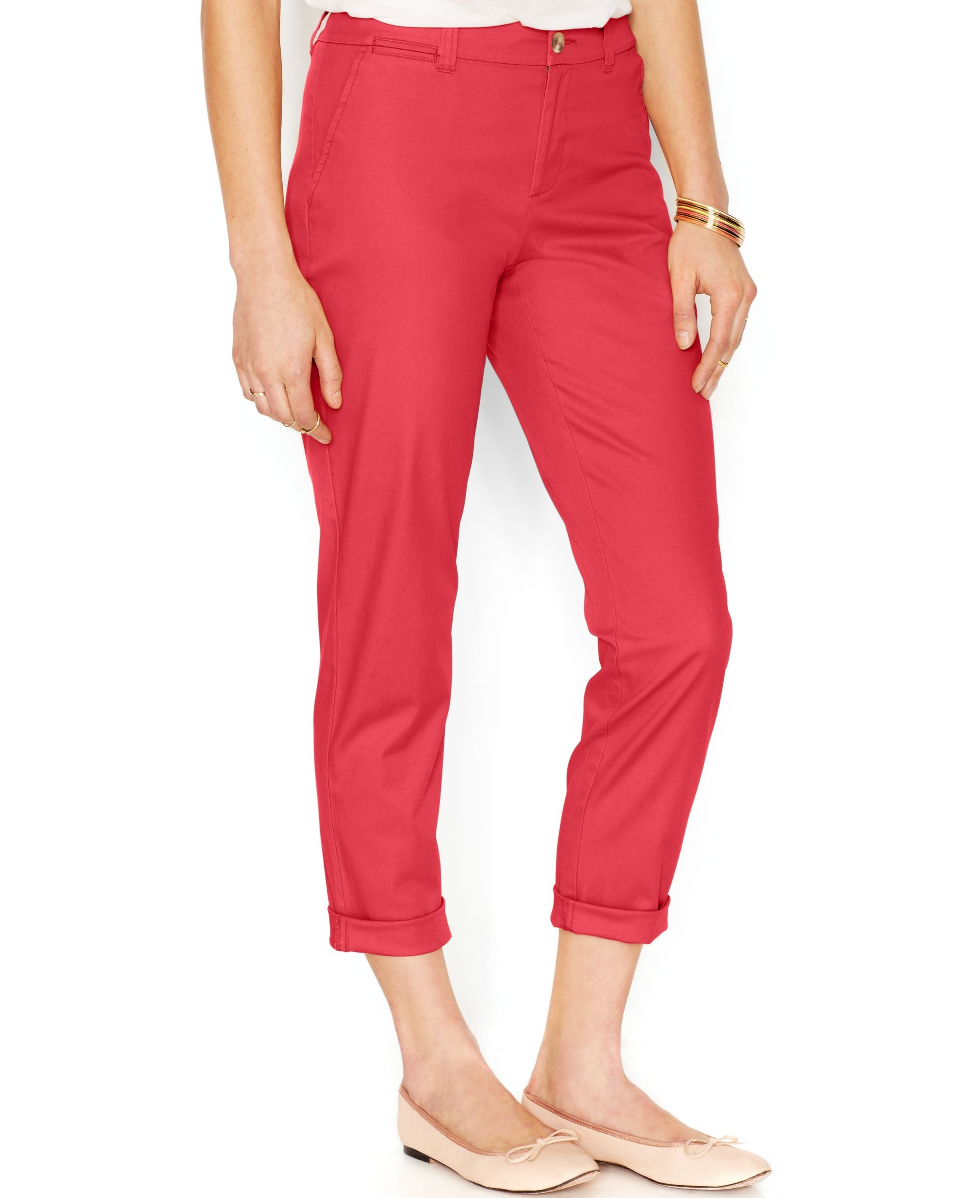 Maison Jules Lou Lou Cropped Straight Leg Chino Pants