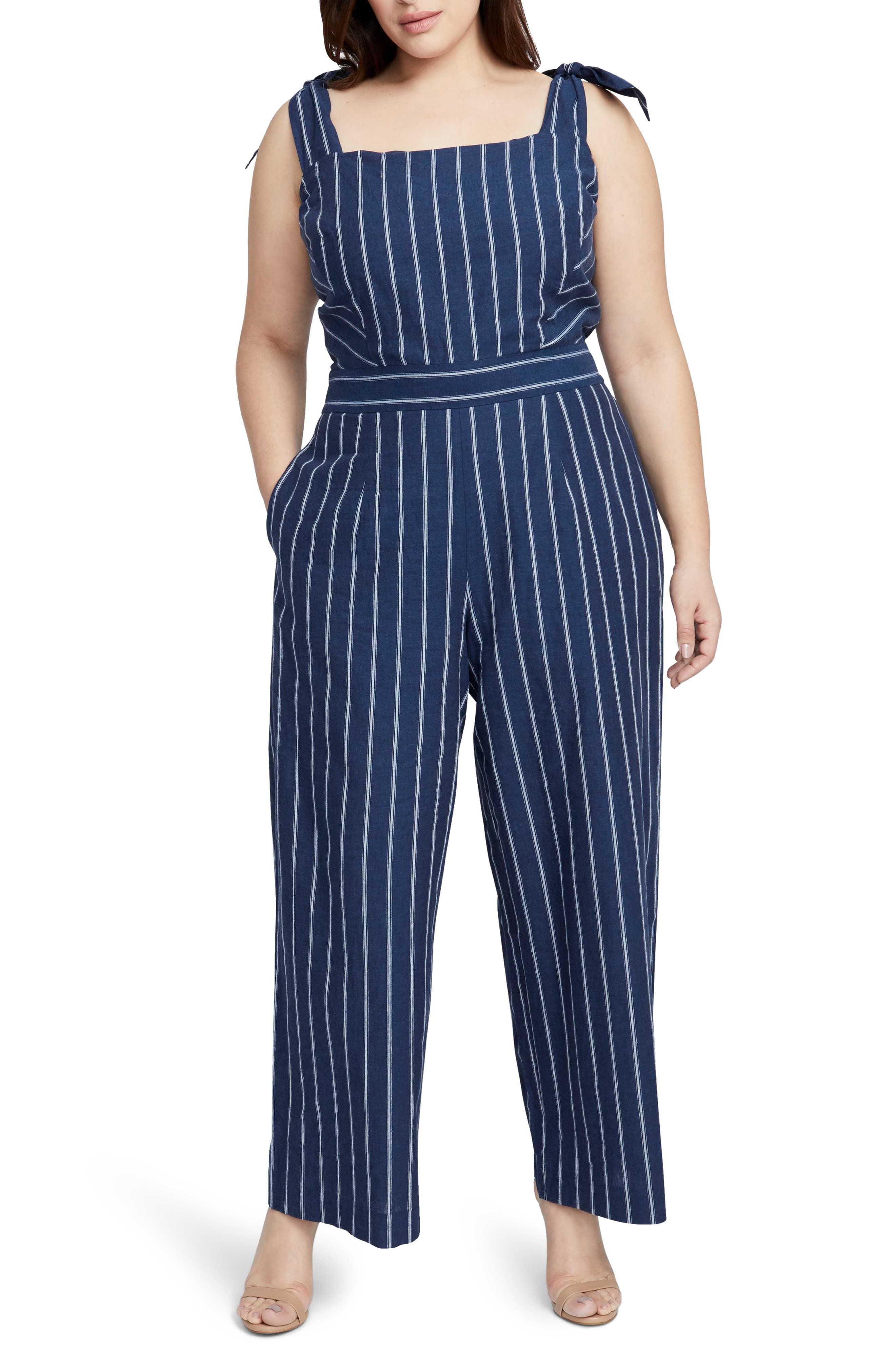 Rachel Rachel Roy Stripe Linen & Cotton Jumpsuit