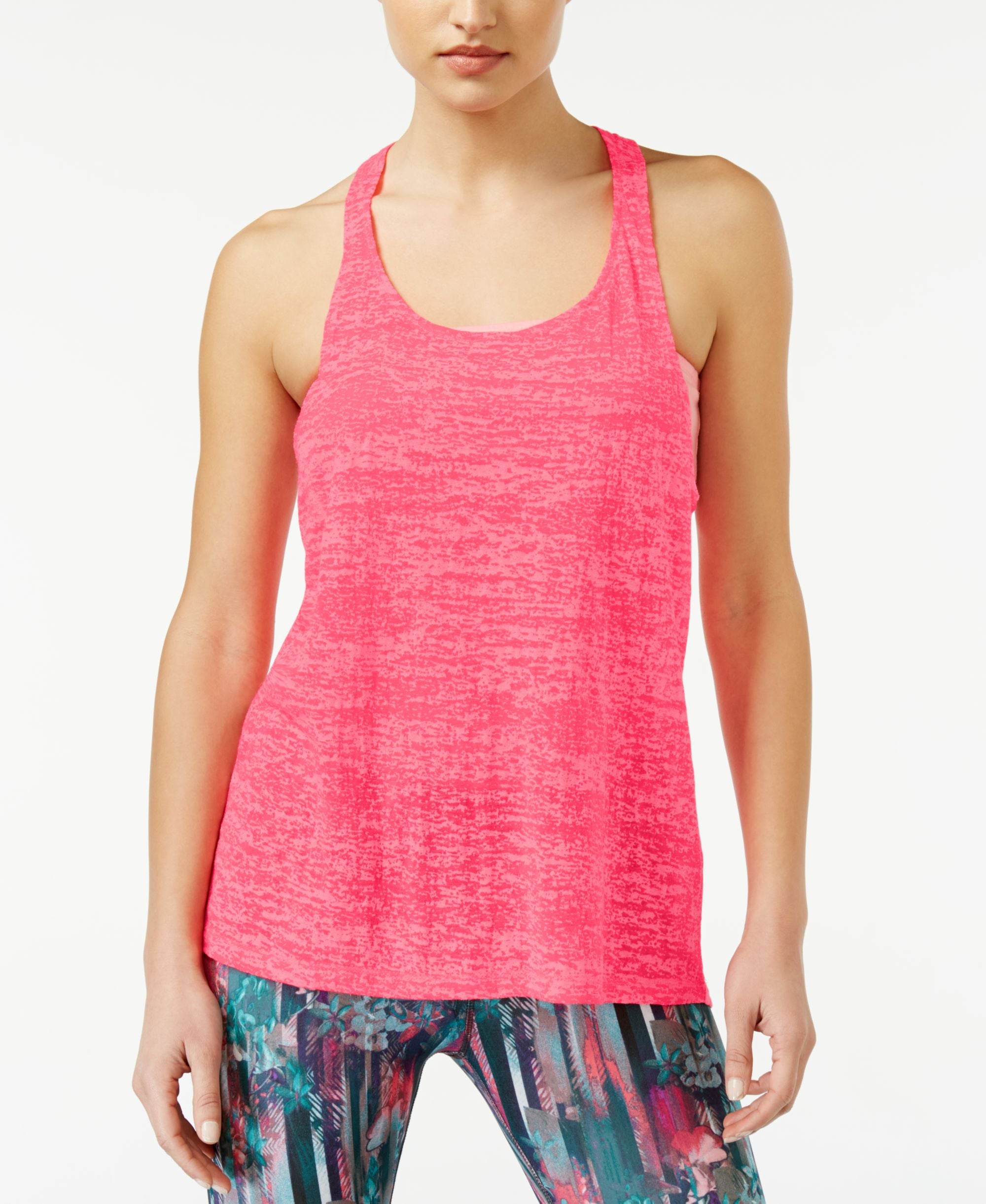 Material Girl Active Juniors' Sheer Racerback Tank Top