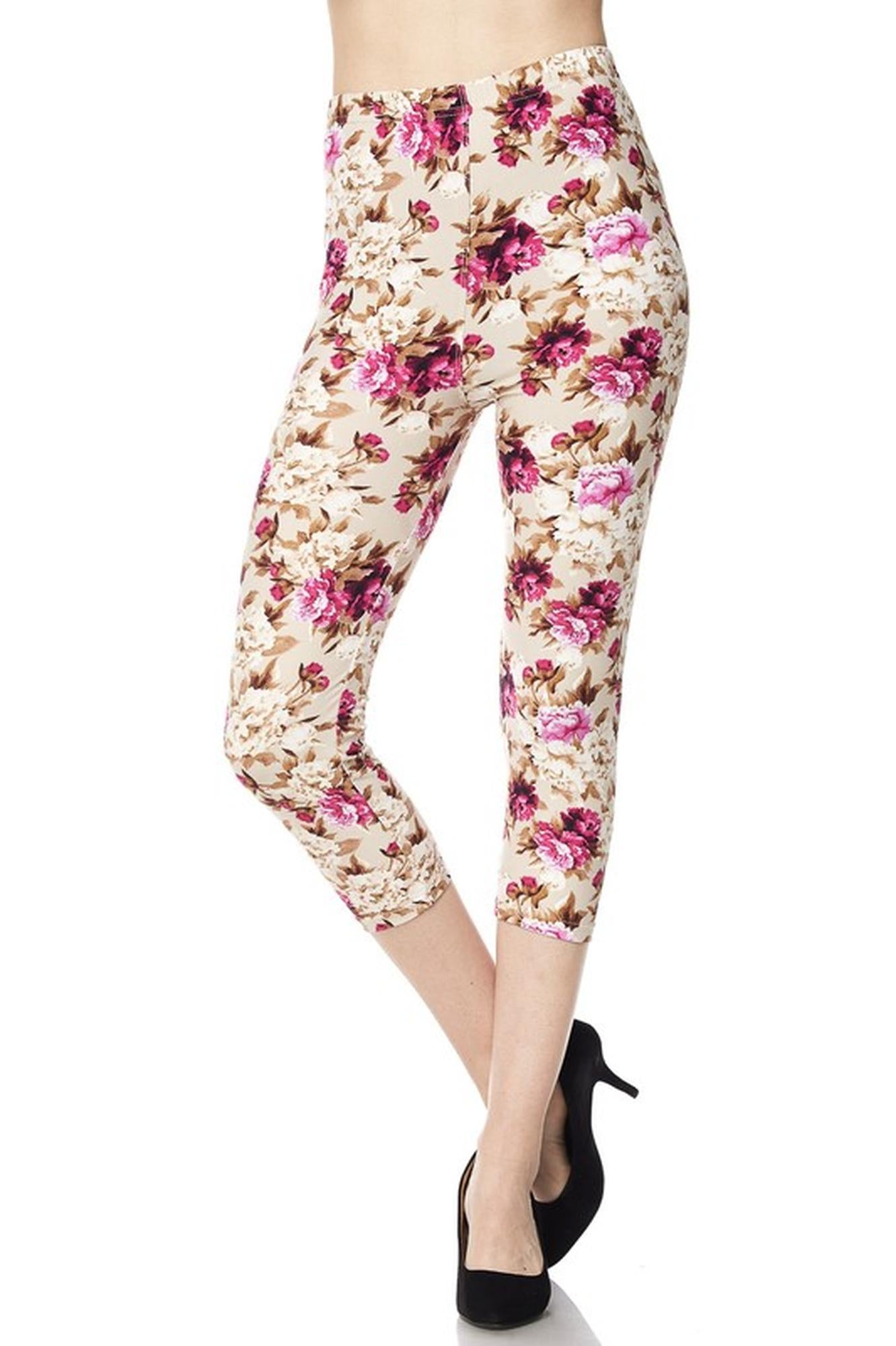 Buttery Smooth Pearly Spring Floral Capris