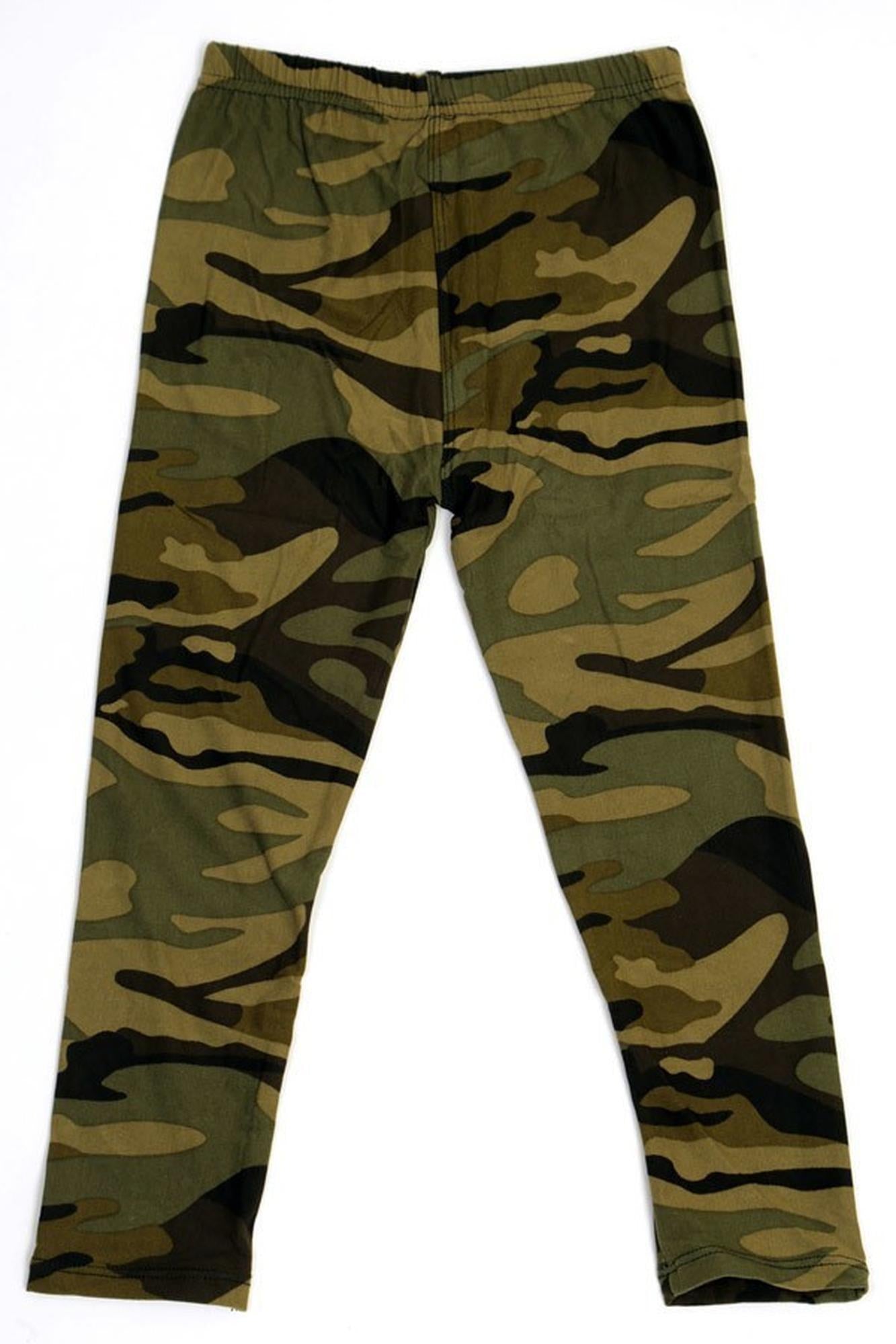 Green Camouflage Kids Leggings