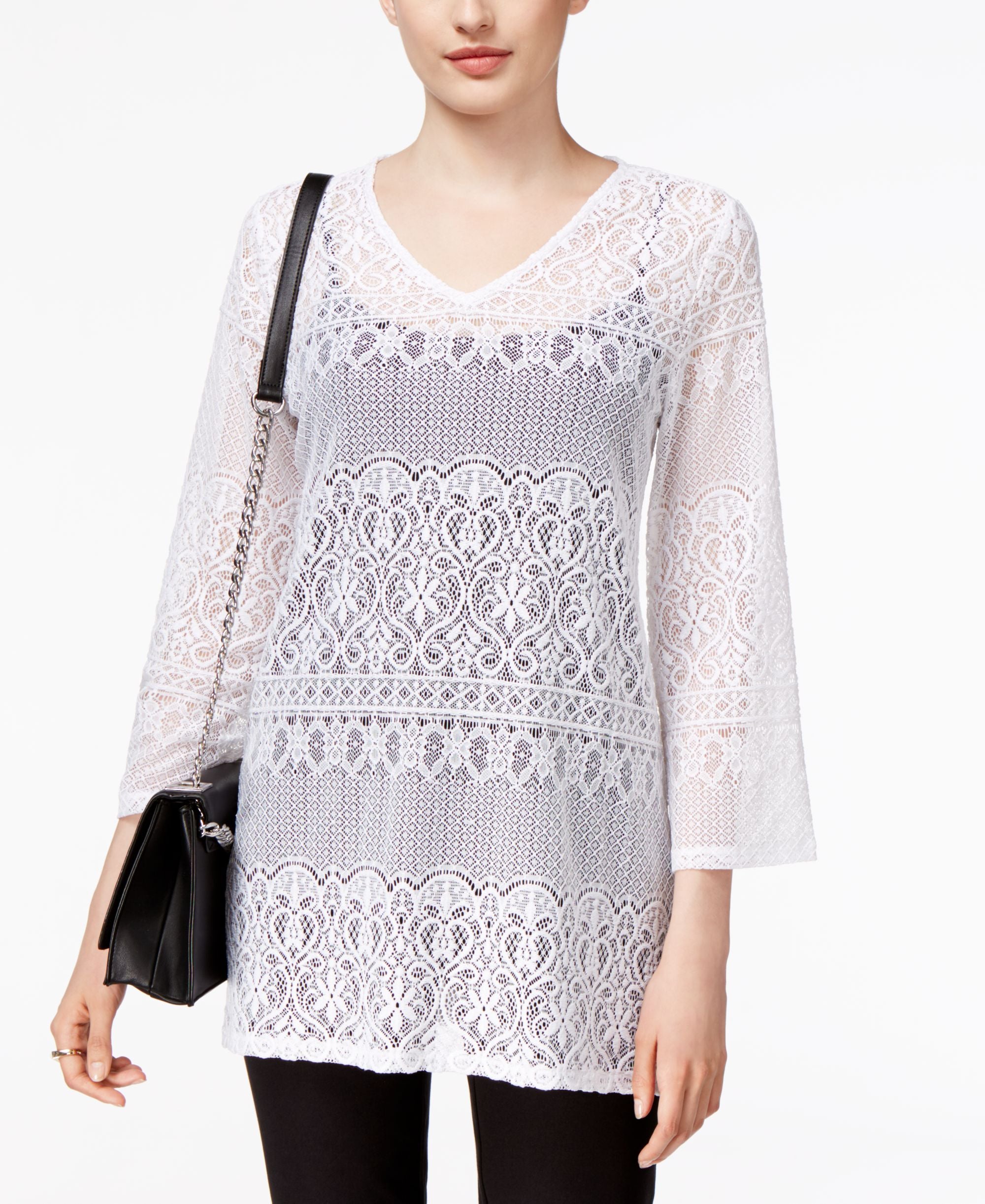 Alfani Petite Lace Tunic