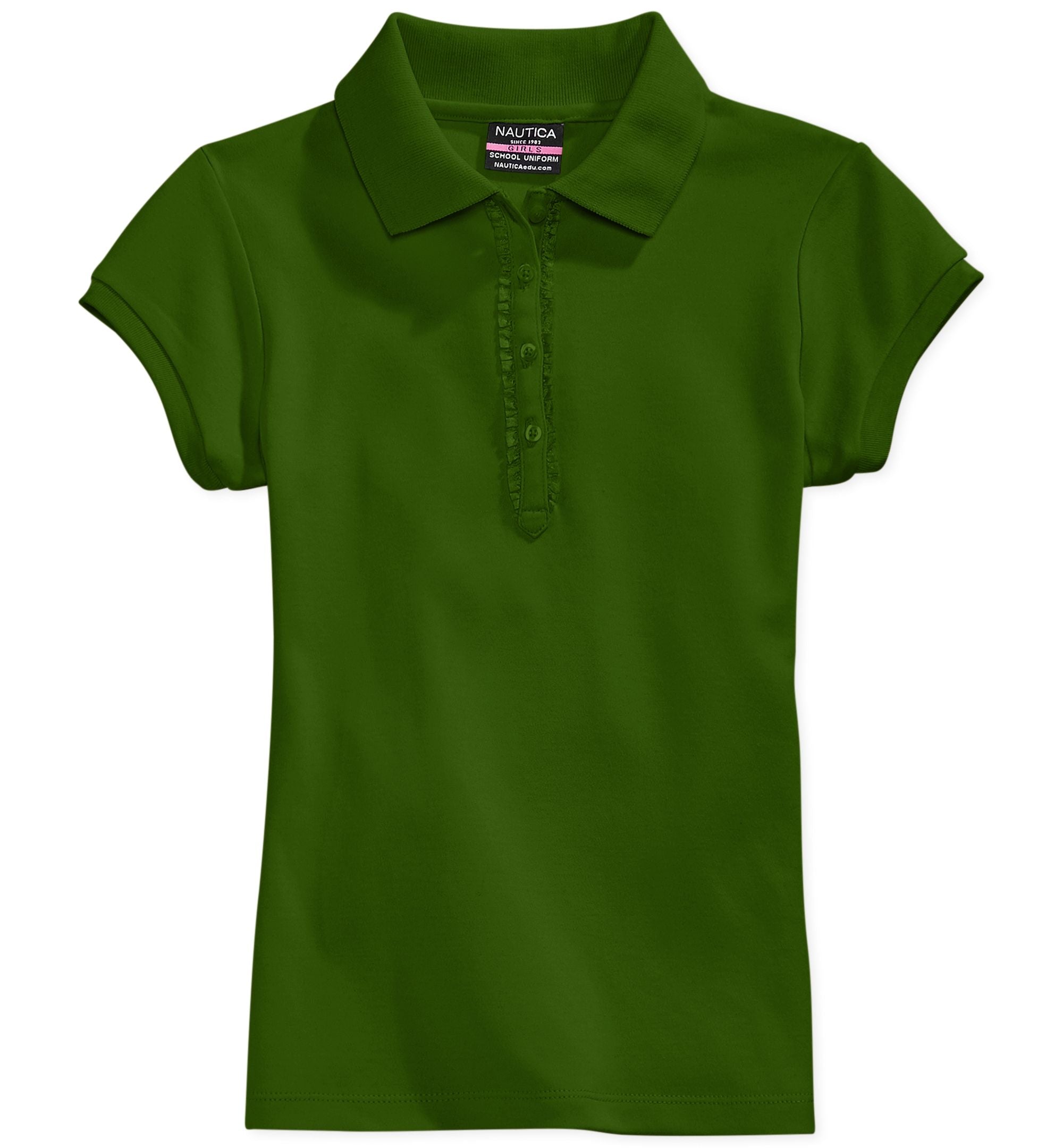 Nautica Little Girls Ruffle Trim Polo Shirt