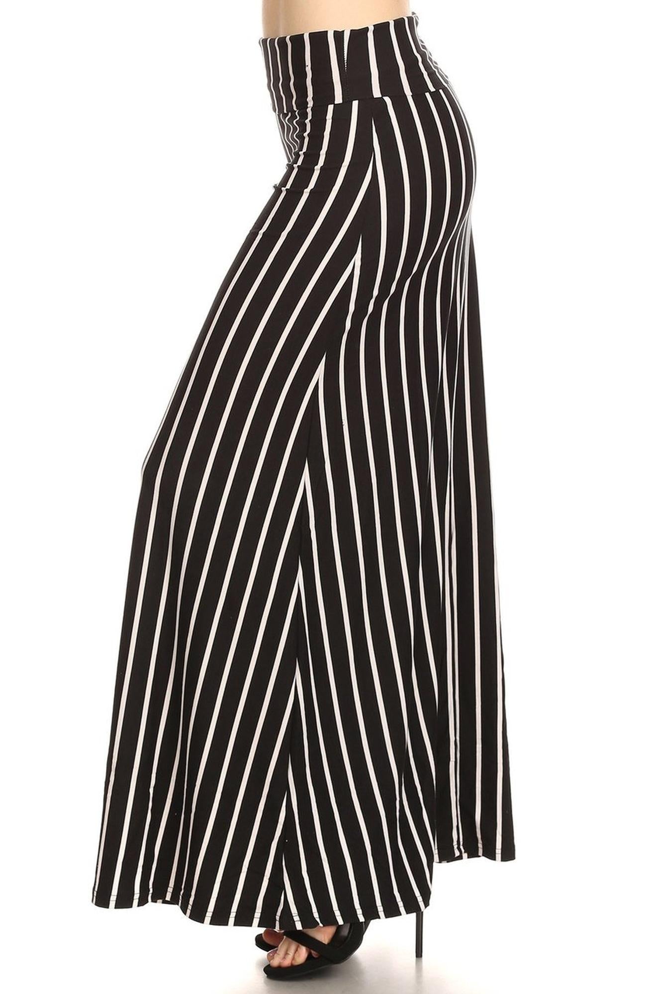 Buttery Soft Black Pinstripe Plus Size Maxi Skirt (One Size Plus,Black)
