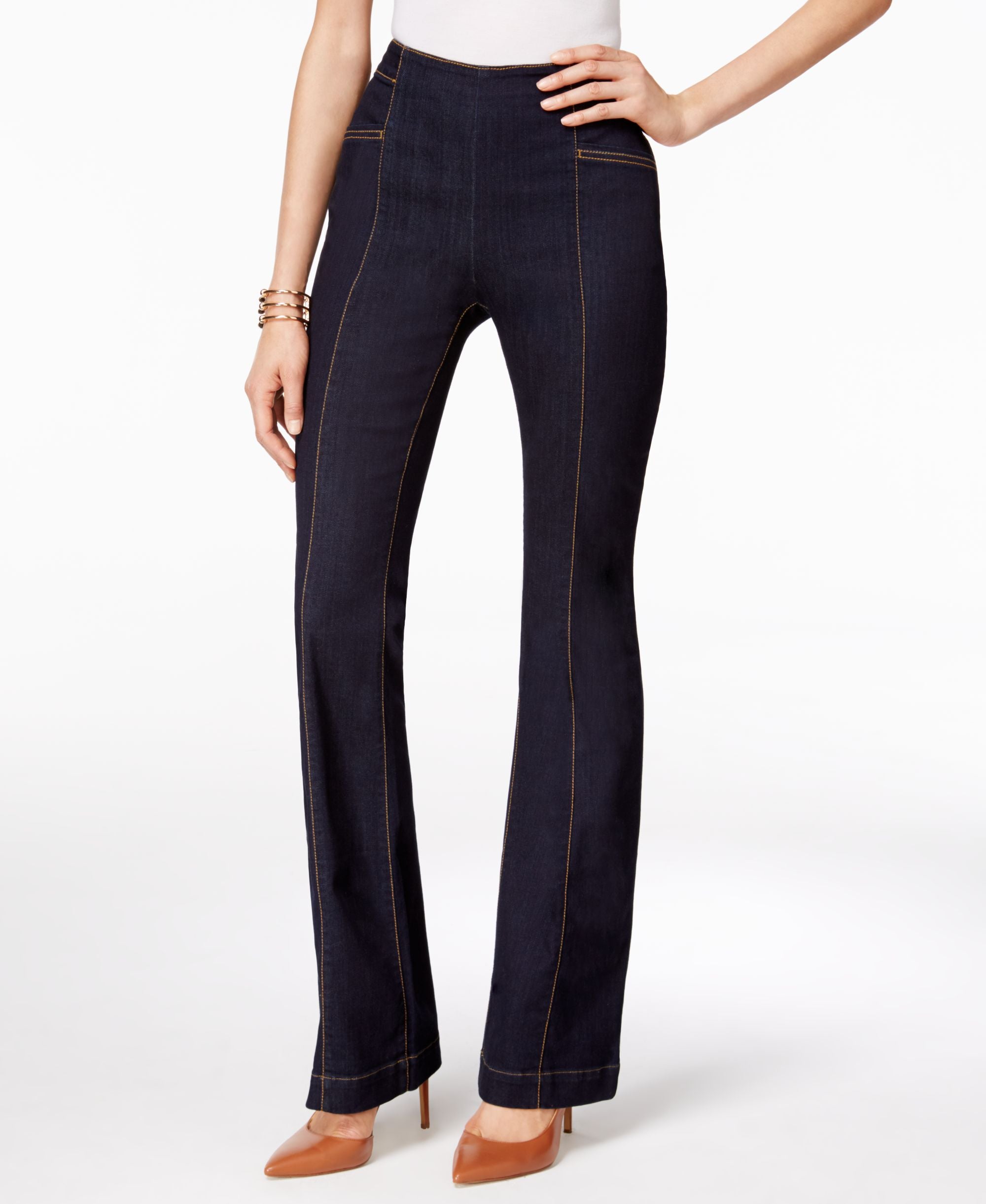 INC International Concepts Ink Wash Flare Leg Jeans