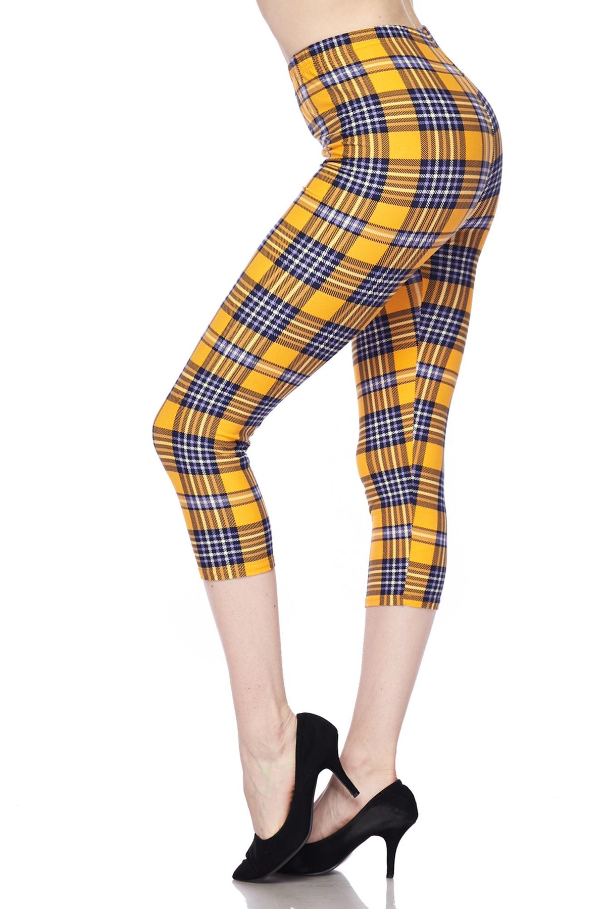 Buttery Smooth Sunshine Plaid Plus Size Capris