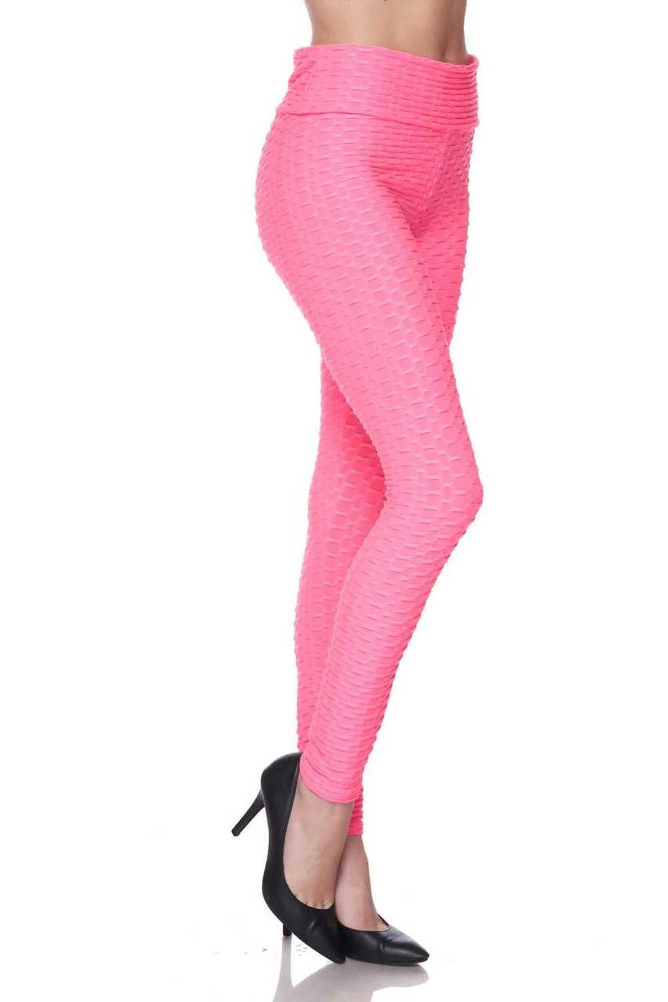 Scrunch Butt Popcorn Textured High Waisted Leggings with Pockets - Zinati (W&J)