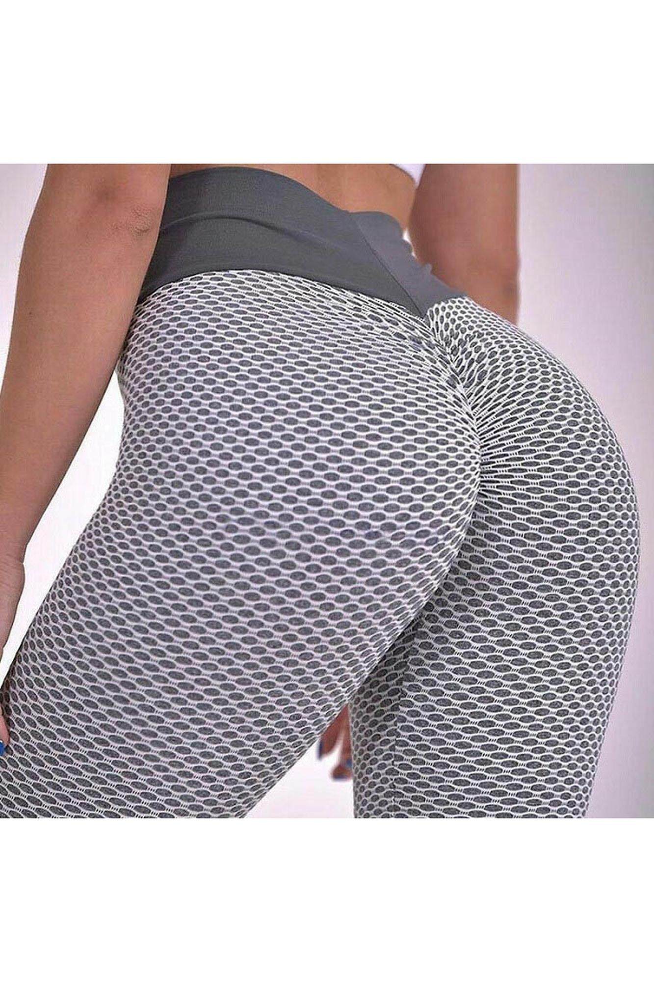Contrast Textured Scrunch Butt Leggings - NO POCKETS