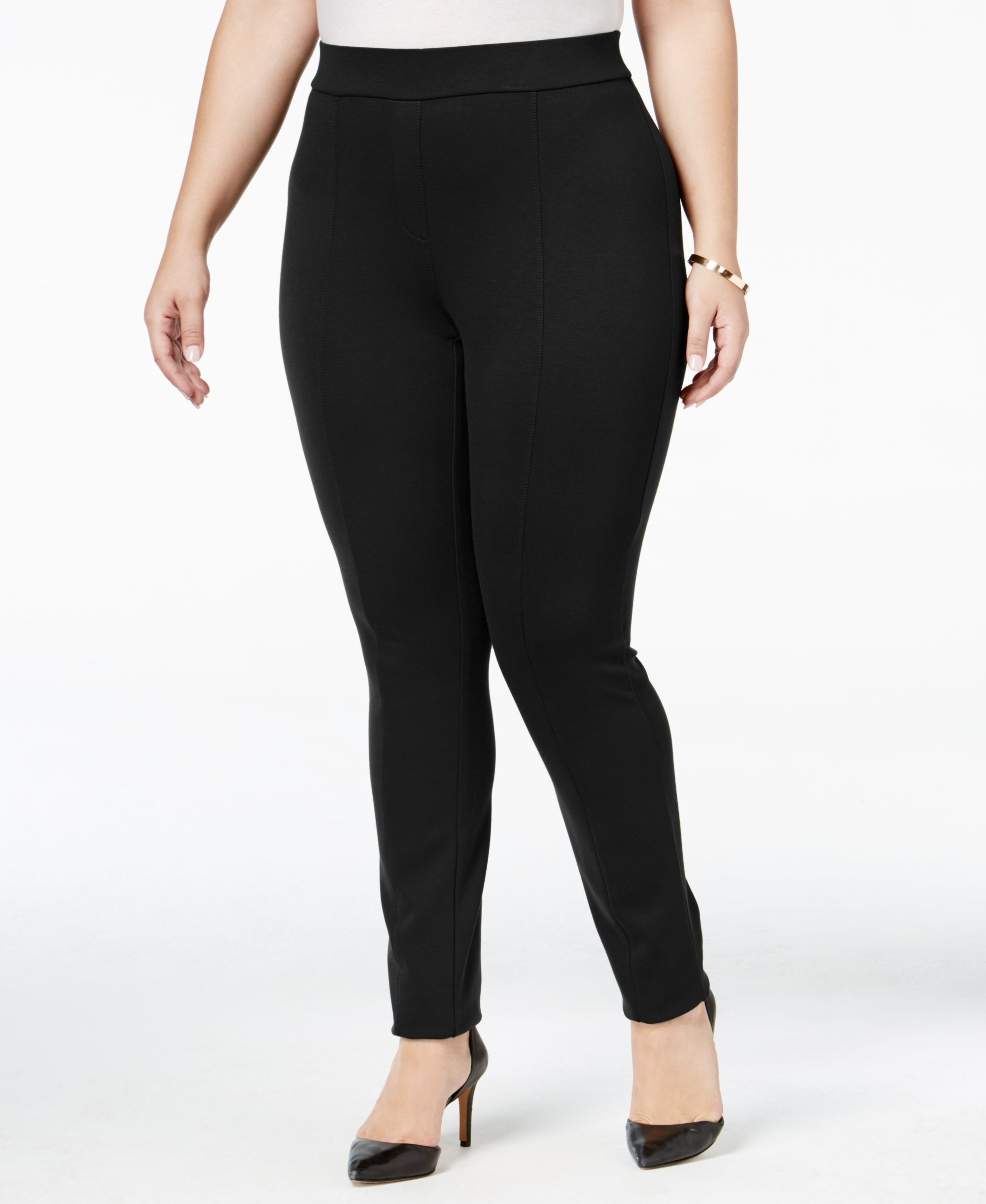 Plus Size Seamed Ponte Leggings