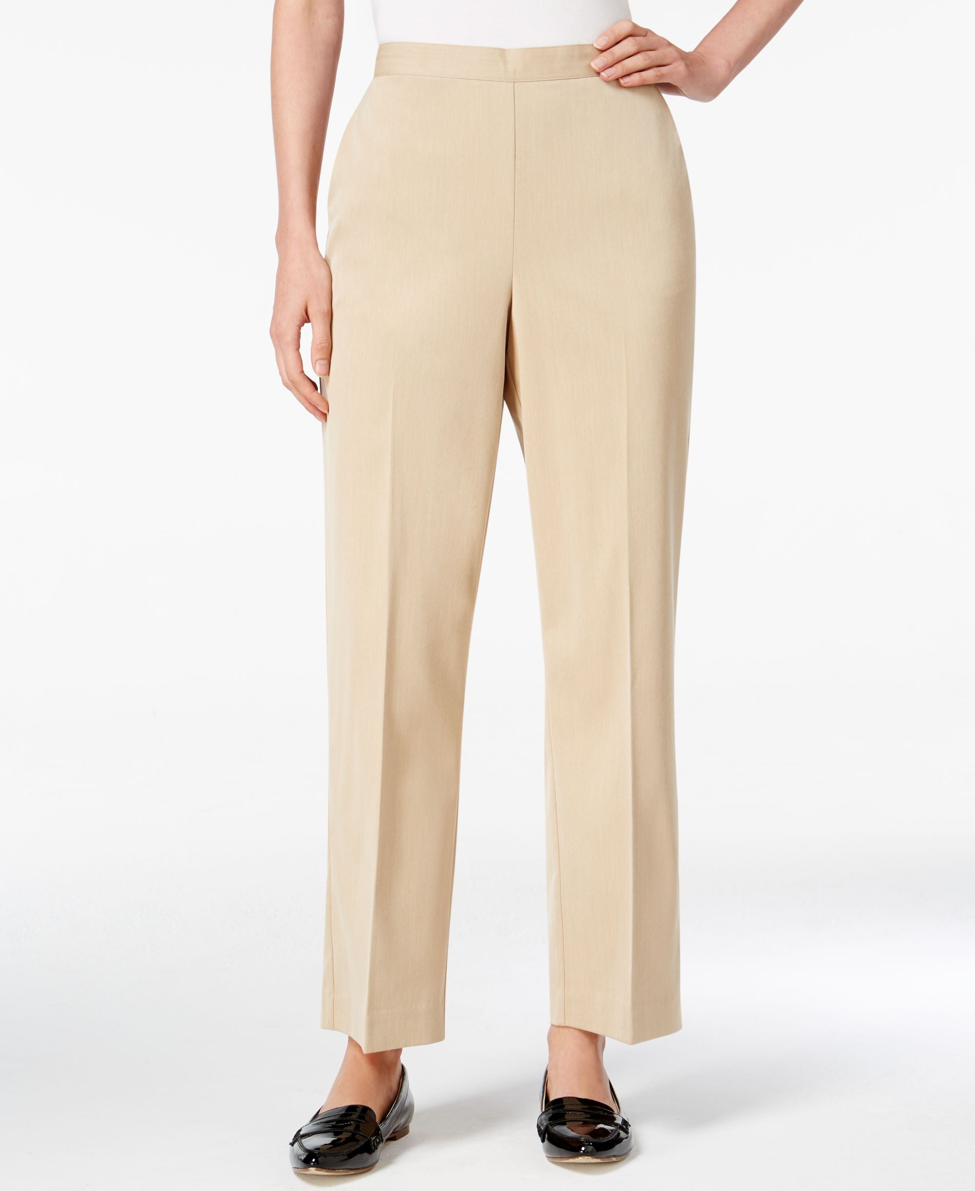 Alfred Dunner Petite Pull On Straight Leg Pants