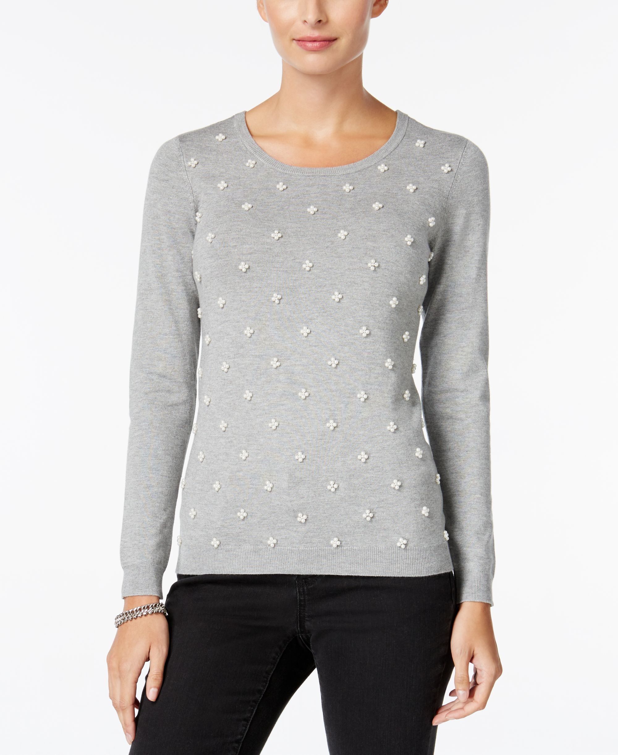 Charter Club Petite Printed High-Low Cardigan