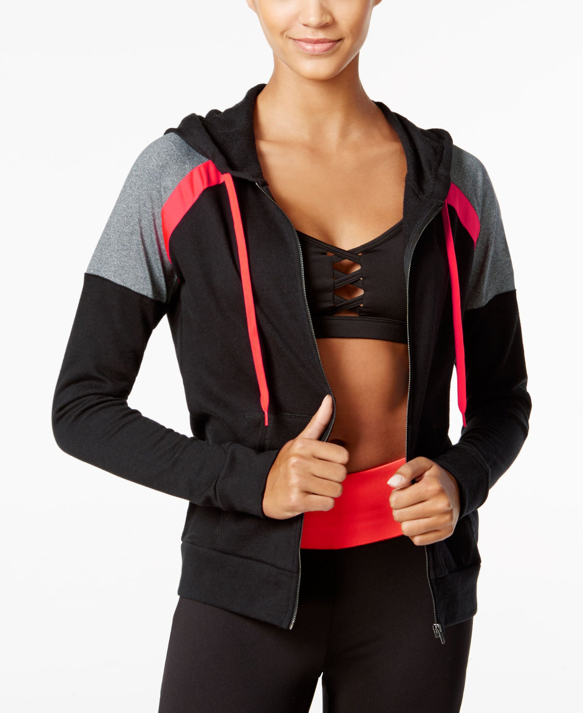Energie Active Juniors' Colorblocked Hoodie Black/Gray L