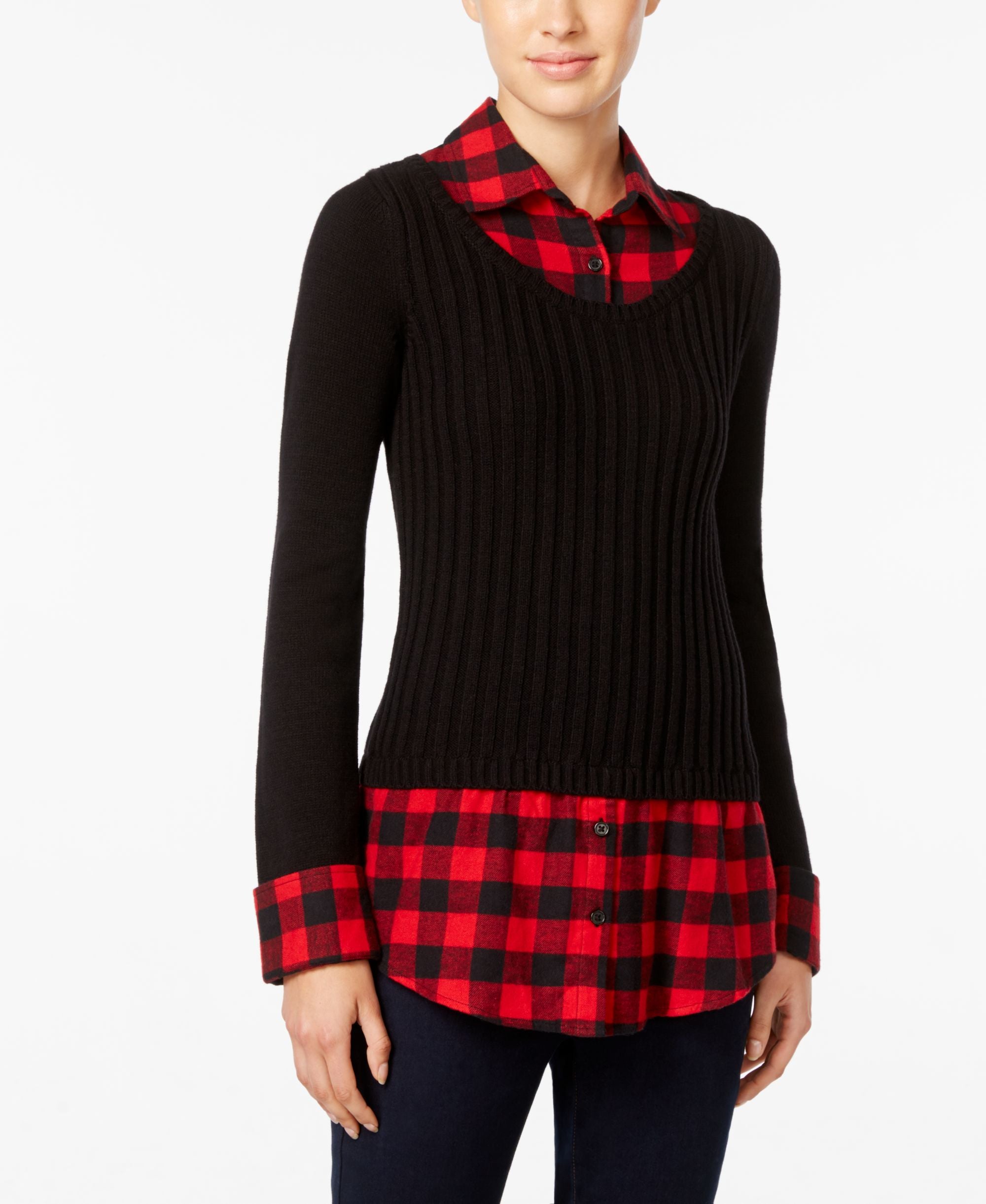 Style & Co Petite Layered Look Sweater