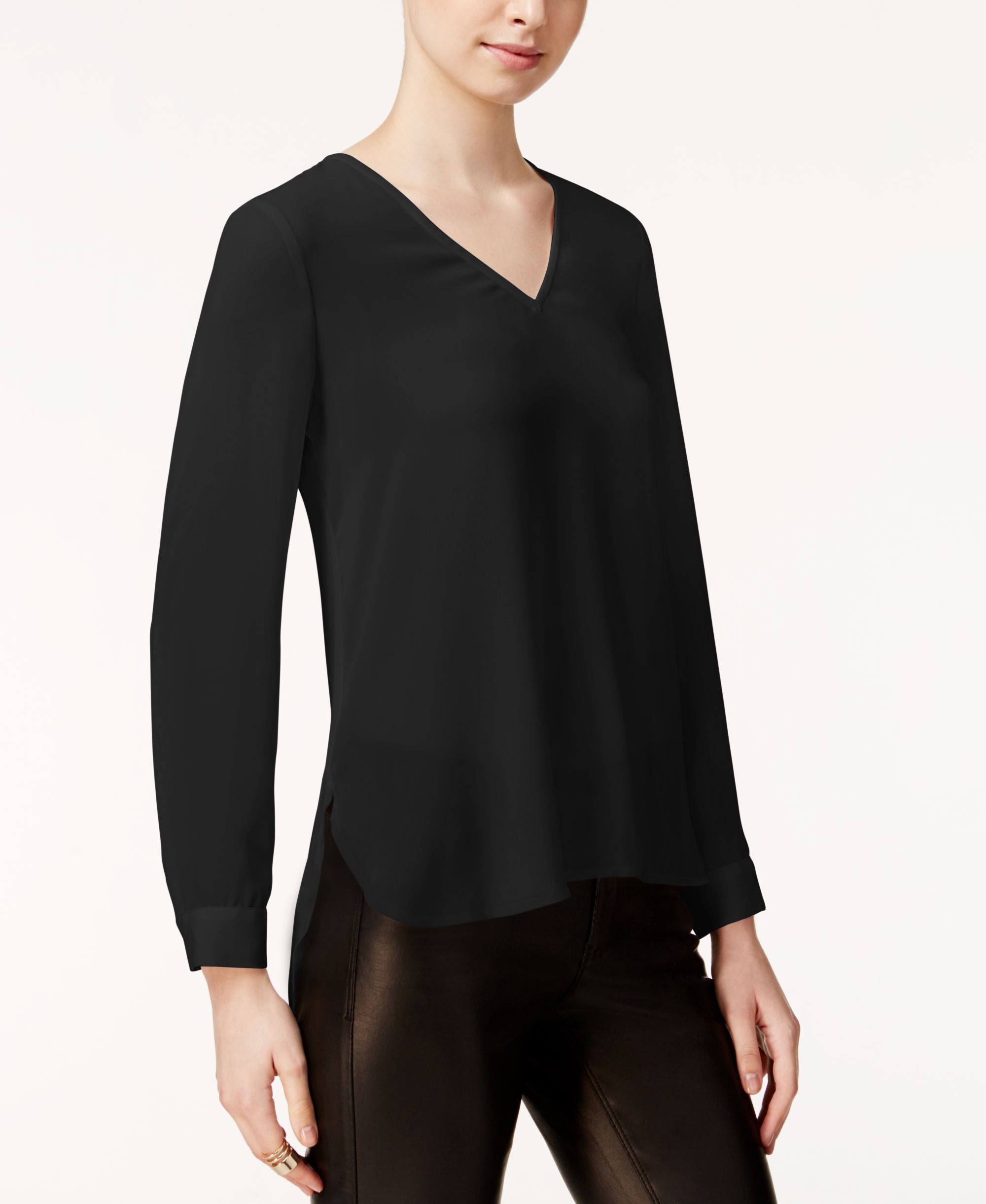 Bar III Sheer High Low Top
